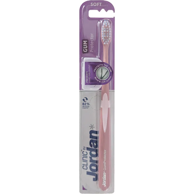 Jordan Clinic Gum Protector Toothbrush Soft 1 Τεμάχιο Μαλακή Οδοντόβουρτσα για Βαθύ Καθαρισμό με Εξαιρετικά Λεπτές Ίνες Κωδ 310058 - Ροζ