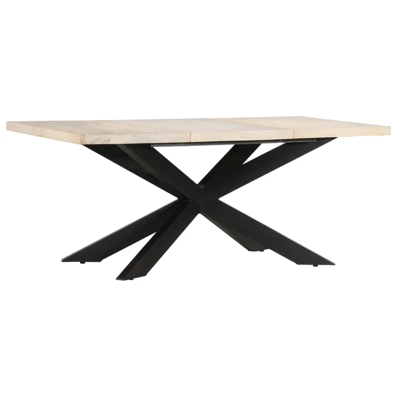 vidaXL Τραπεζαρία 180 x 90 x 76 εκ. από Μασίφ Ξεβαμμένο Ξύλο Μάνγκο