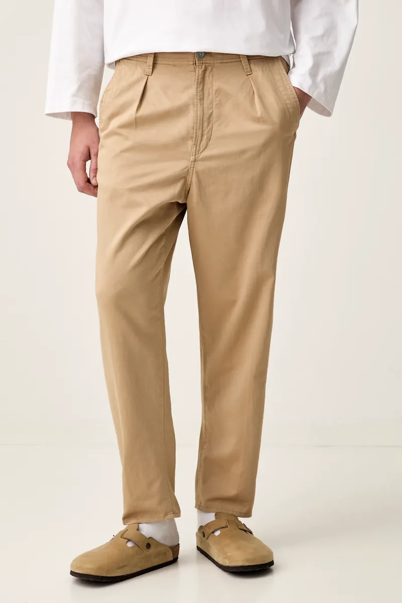 G-Star παντελόνι chino ανδρικό με βαμβάκι Pleated Chino Relaxed Tapered