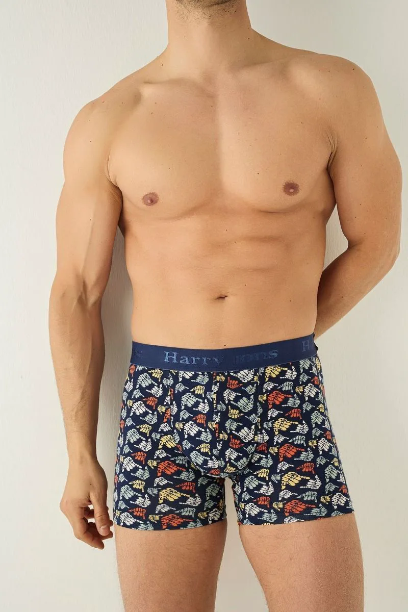 Ανδρικό μποξεράκι SURF Βαμβακερό Harry Jons 41573 Σκούρο Μπλέ