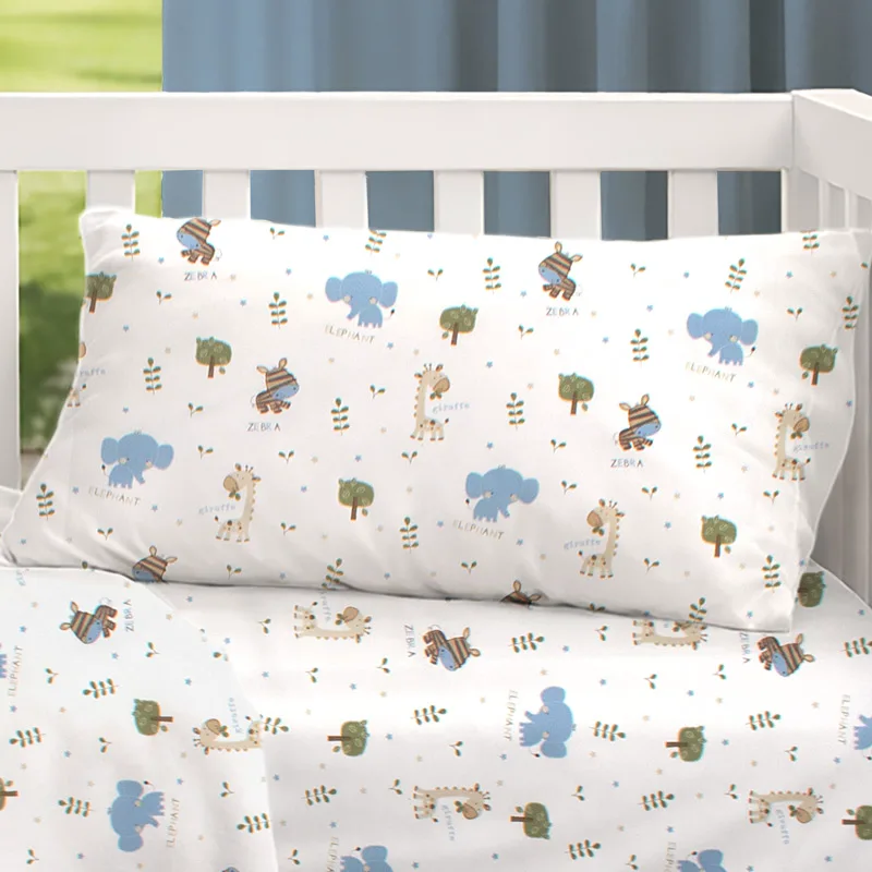 Βρεφική Μαξιλαροθήκη 35x45 Dimcol Happy Safari 711 Sky Blue