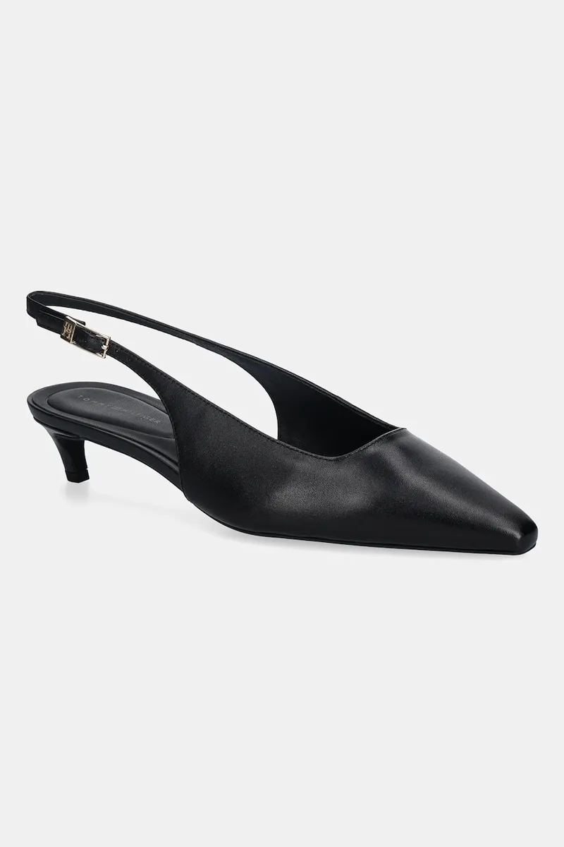Δερμάτινες γόβες Tommy Hilfiger TH BUCKLE SLINGBACK LOW PUMP
