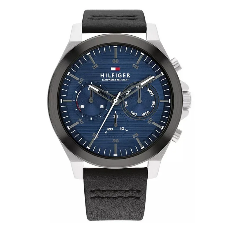 TOMMY HILFIGER Lance Black Leather Strap 1710523