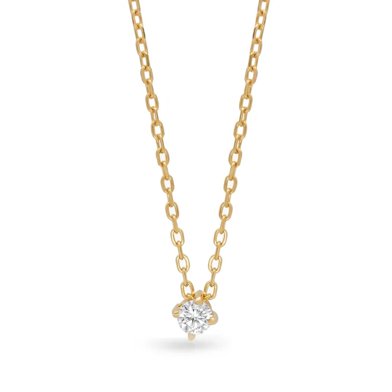 Κολιέ Μονόπετρο με Moissanite Diamond από Ασήμι KL3943