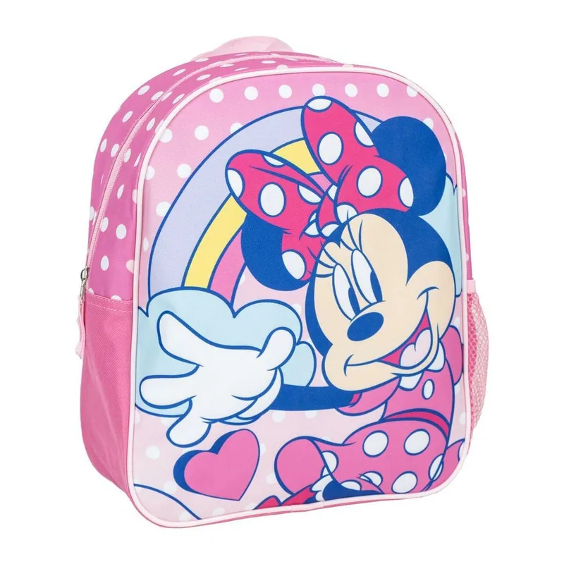 Disney Minnie Dots 3D Σχολική Τσάντα Πλάτης Δημοτικού 31 x 27 x 8 cm Ροζ