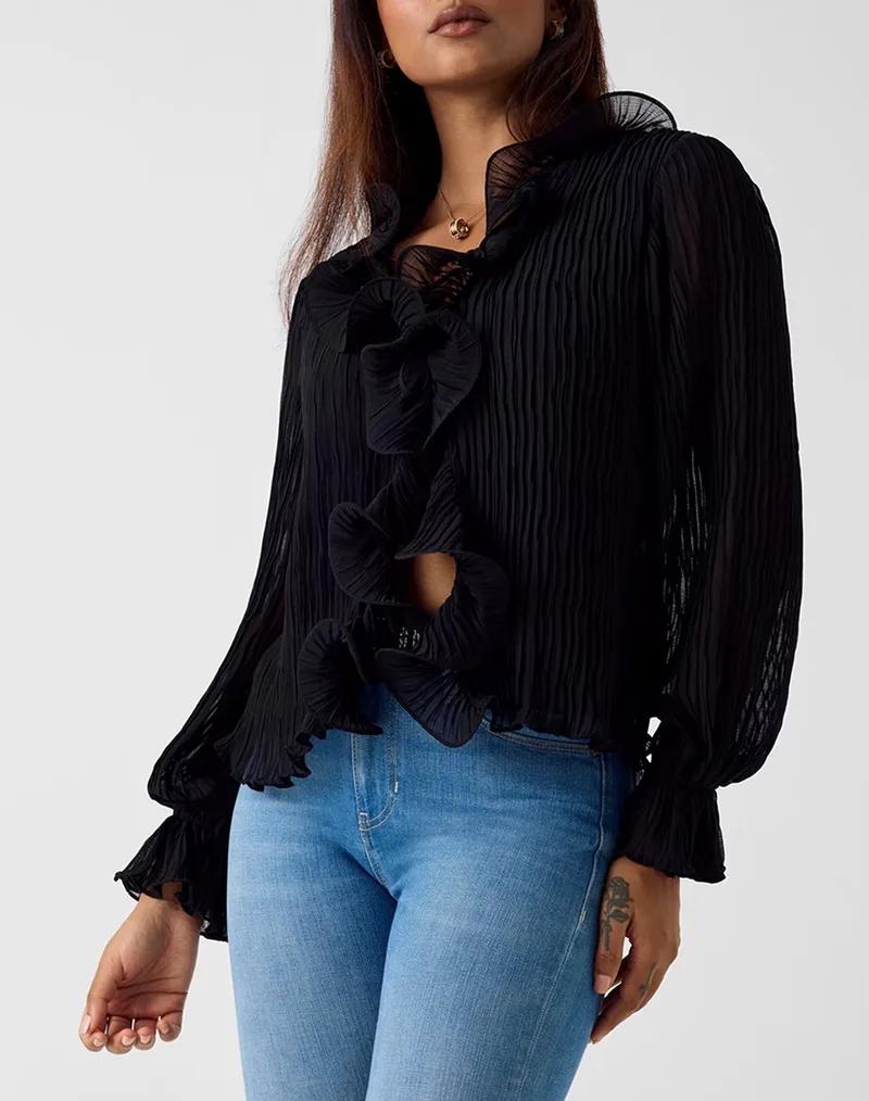 GUESS LS FAYE TOP ΠΟΥΚΑΜΙΣΟ ΓΥΝΑΙΚΕΙΟ W6RH31WI342-JBLK Black