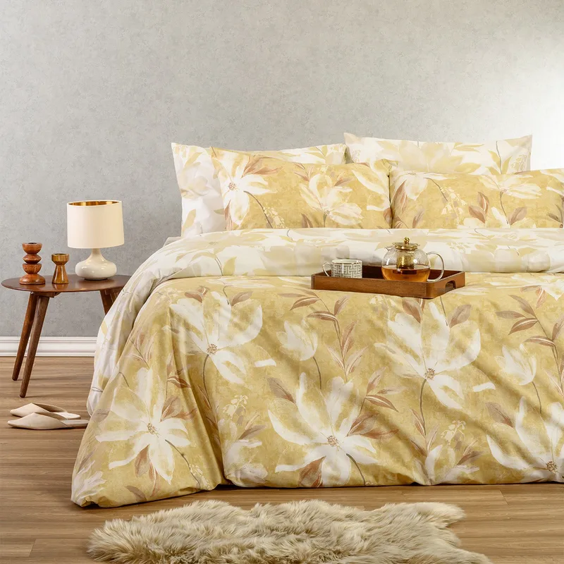 Σετ σεντονια διπλα giulia ochre casual line (205x270)