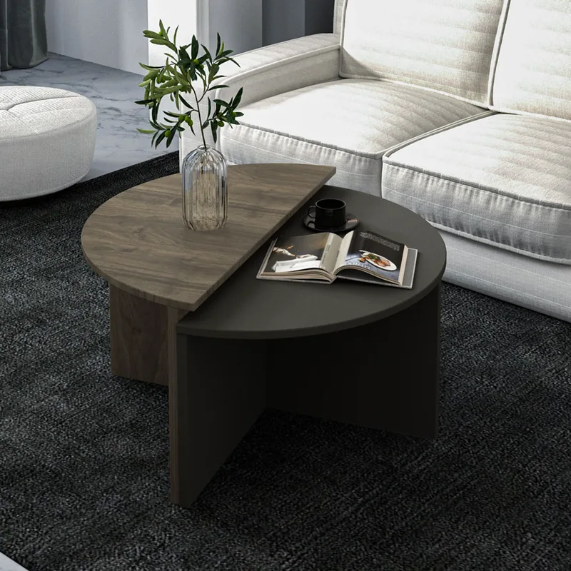 Τραπεζάκι Σαλονιού Dolunay - Walnut, Anthracite 382Nrc1545 (70x51,8x38 cm)