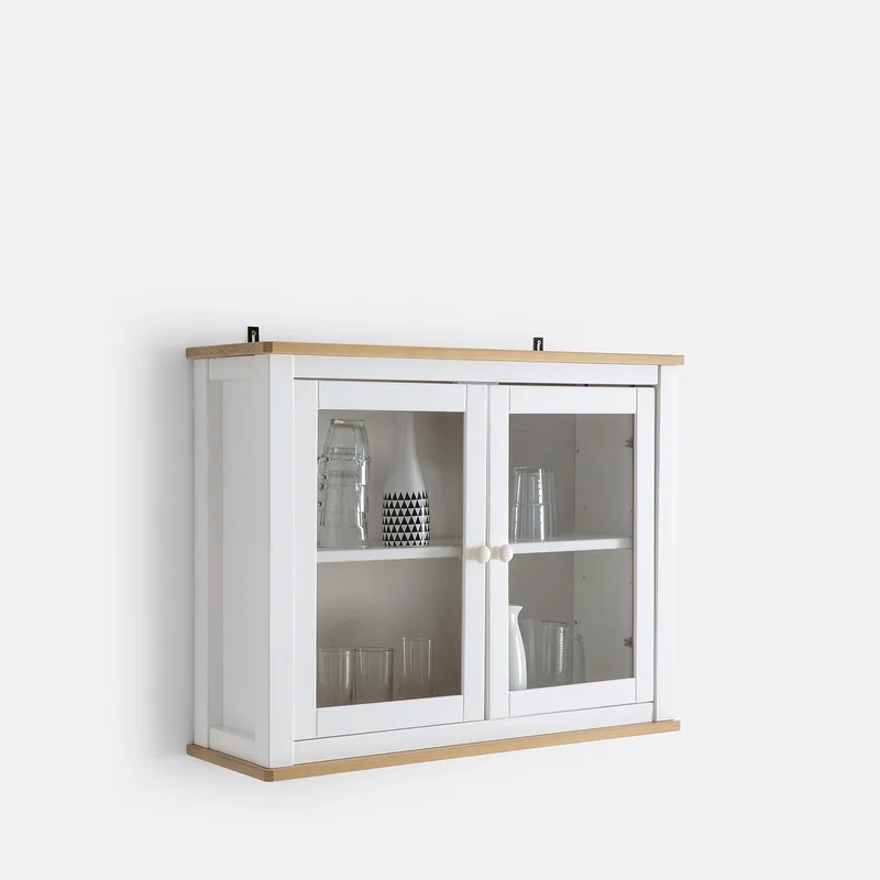 Βιτρίνα από μασίφ ξύλο πεύκου Μ27xΠ84xΥ66cm