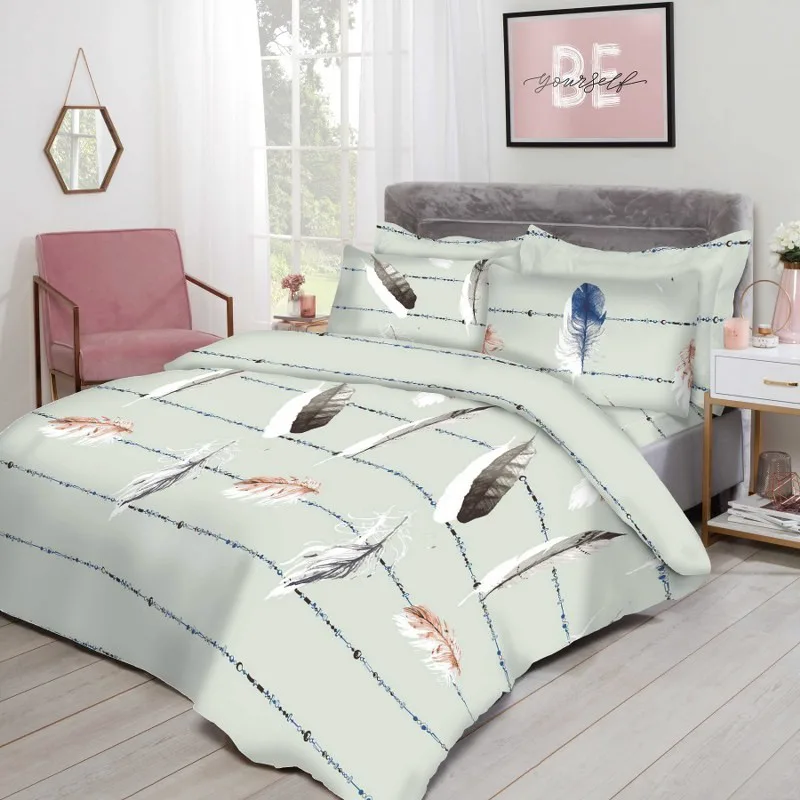 Σετ Σεντόνια Polycotton Υπέρδιπλα 220x240εκ. Εμπριμέ Pluma Fistiki 24home (Τύπος κατωσέντονου: Χωρίς Λάστιχο, Ύφασμα: 50% Cotton-50% Polyester, Χρώμα: Φυστικί, Μέγεθος: Υπέρδιπλα) - 24home.gr - 24-pluma-fistiki
