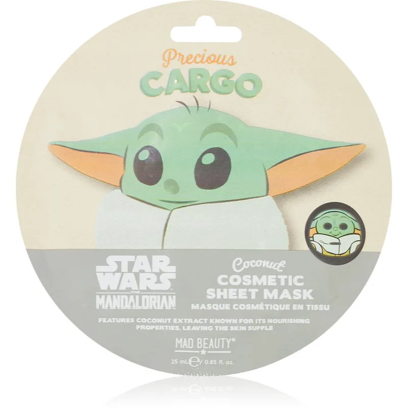 Mad Beauty Star Wars Grogu φύλλο μάσκας με απαλυντική επίδραση 25 ml