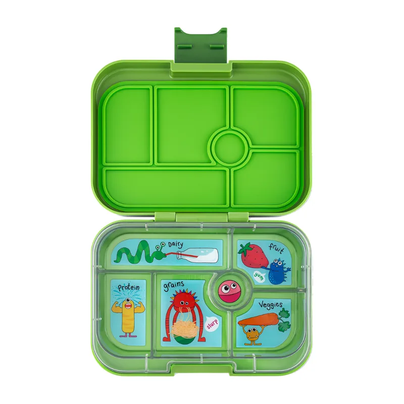 Φαγητοδοχείο Yumbox Original 6-sections - Matcha Green / Funny Monsters