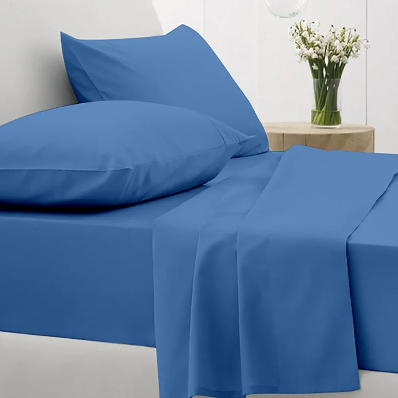 Σεντόνια Διπλά (Σετ) 150X205+30 Sunshine Cotton Feelings 104 Blue Με Λάστιχο (150x205+30)