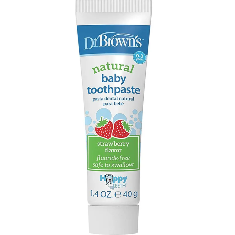 Dr.Browns Fluoride-Free Baby Toothpaste 40g, Φράουλα,Βρεφική Οδοντόκρεμα Χωρίς Φθόριο
