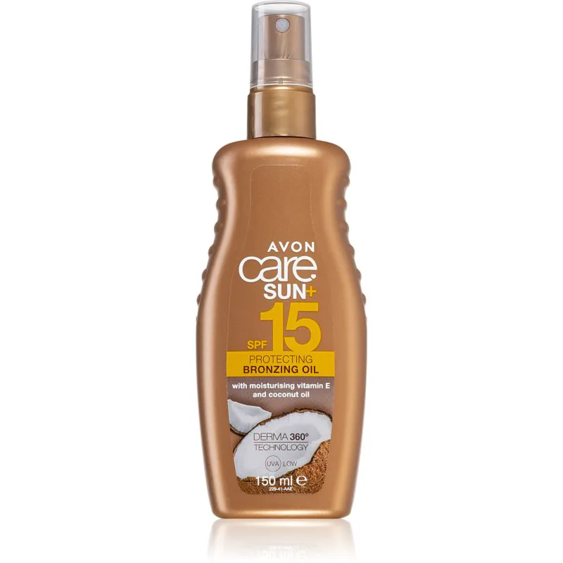 Avon Care Sun + Bronze προστατευτικό αντηλιακό ξηρό λάδι SPF 15 150 ml