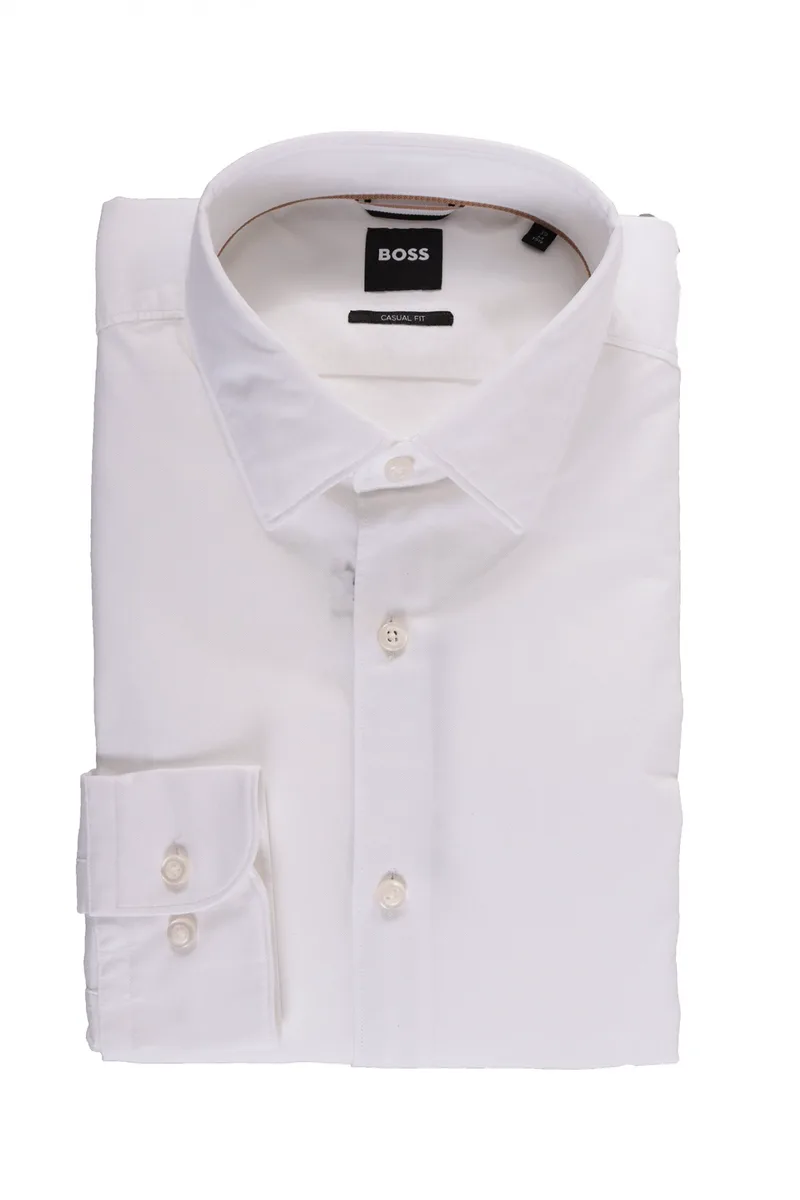 BOSS ΠΟΥΚΑΜΙΣΟ CASUAL FIT STRETCH C-HAL-KENT-C1-223 ΛΕΥΚΟ