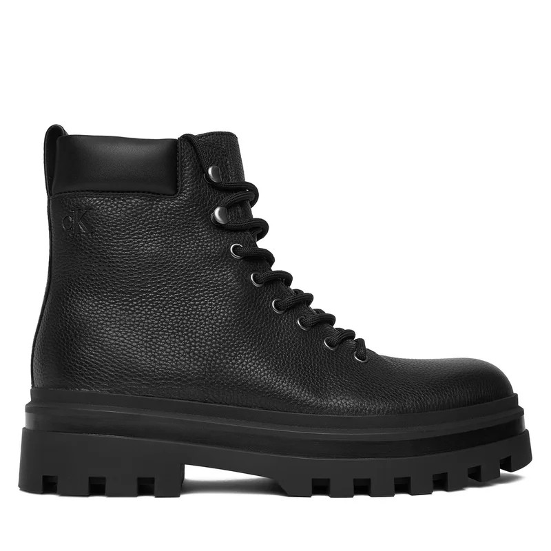 Μποτίνια Calvin Klein Jeans Lugged Hiking Lace Up Lth YM0YM01336 Μαύρο