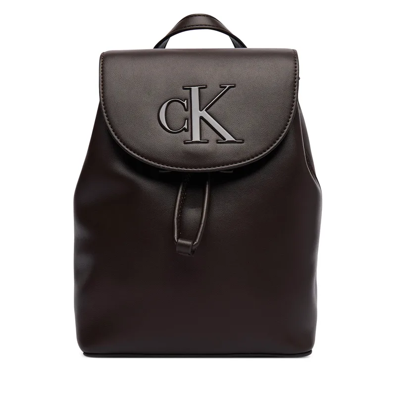 Σακίδιο Calvin Klein Bold Ck Flap Mini Backpack LV04F3893G Σκούρο καφέ