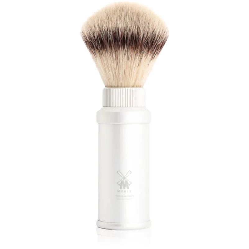 Mühle TRAVEL Silvertip Synthetic βούρτσα ξυρίσματος White 1 τμχ