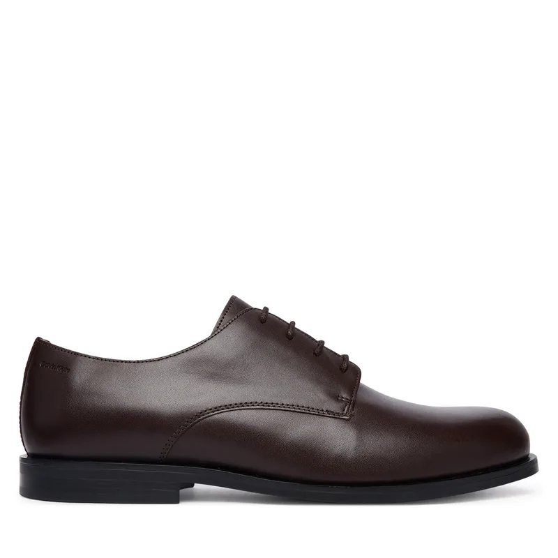 Κλειστά παπούτσια Calvin Klein Ess Rubber Derby Lth HM0HM02056 Σκούρο καφέ