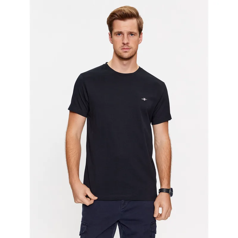 Gant T-Shirt Shield 2003185 Μαύρο Slim Fit
