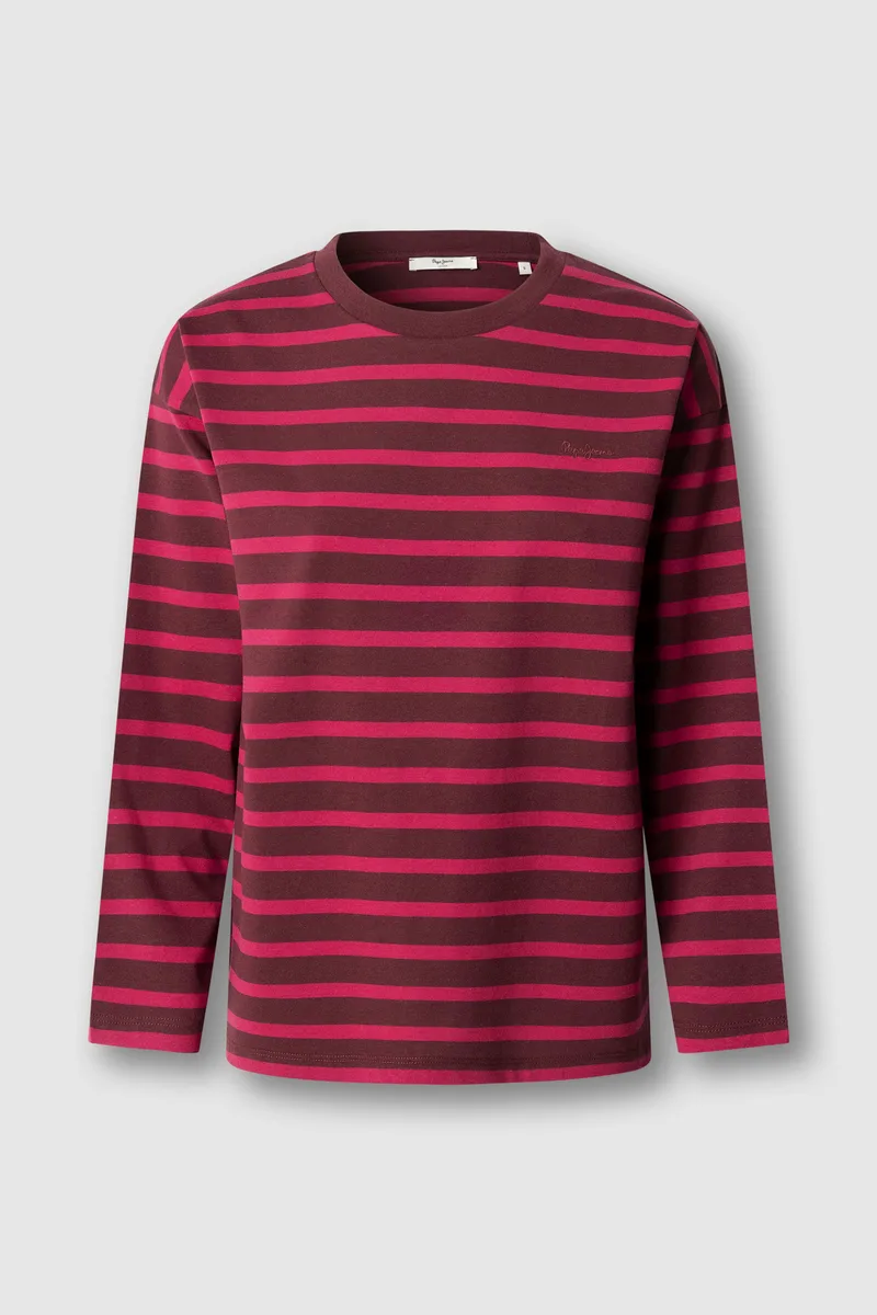 Pepe Jeans γυναικεία μπλούζα με ριγέ σχέδιο "Banilla" - PL5000077 Ροζ