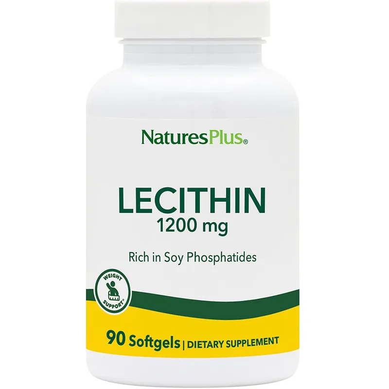 Natures Plus Lecithin 1200mg Συμπλήρωμα Διατροφής Λεκιθίνης Σόγιας για τον Μεταβολισμό του Λίπους & Έλεγχο του Βάρους 90 Softgels