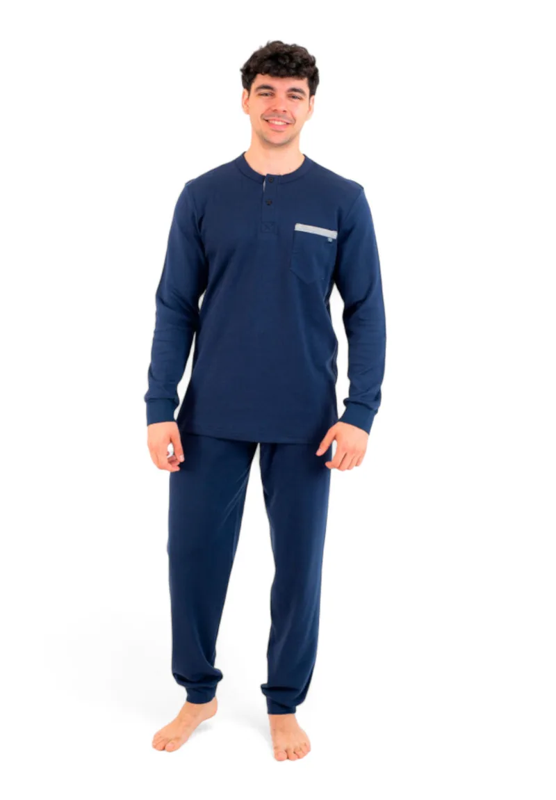 Πιτζάμα ανδρική βαμβακερή Nina Club Basic Blue NC760-24-02-Μπλε