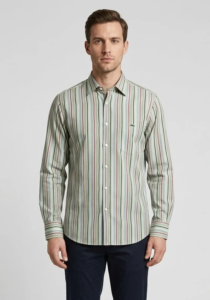 Lacoste Πουκάμισο Stripe - CH2843 H6K Green/Multi