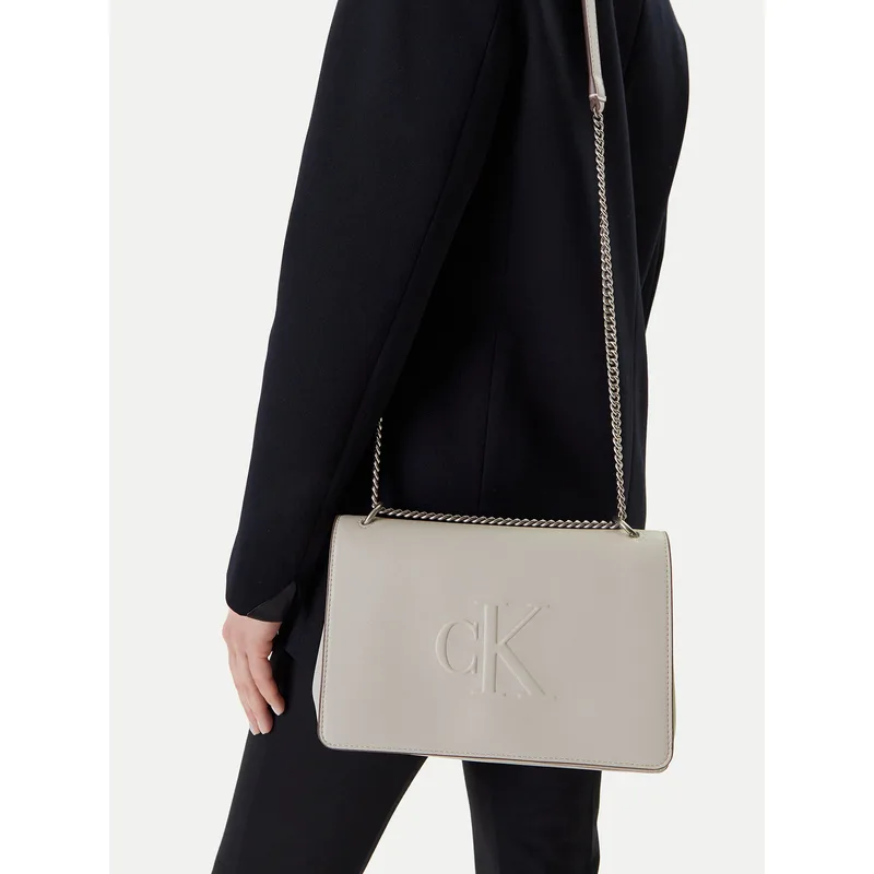 Τσάντα Calvin Klein Jeans Sculpted Ew Flap25 Shoulder Bag LV04K3035G Λευκό