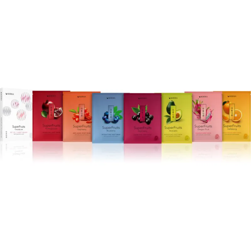 KORIKA SuperFruits σετ μάσκες προσώπου 7x25 γρ