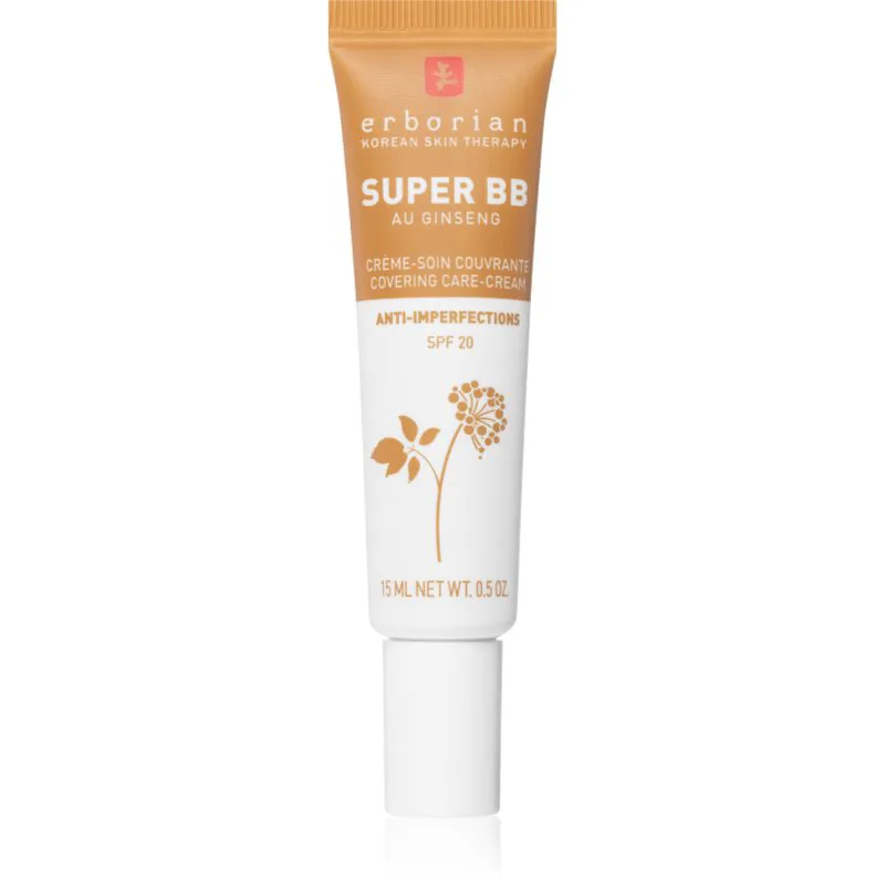 Erborian Super BB Covering Care-Cream ΒΒ κρέμα για άψογη και ενιαία εμφάνιση της επιδερμίδας μικρή συσκευασία απόχρωση Caramel 15 ml