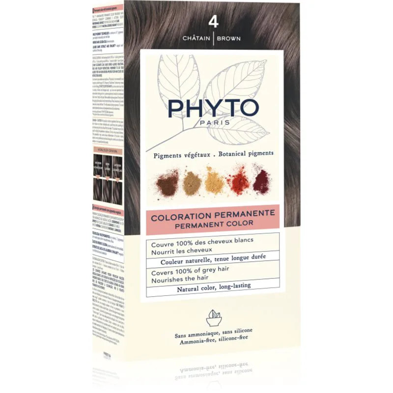 Phyto Color βαφή μαλλιών χωρίς αμμωνία απόχρωση 4 Brown 1 τμχ