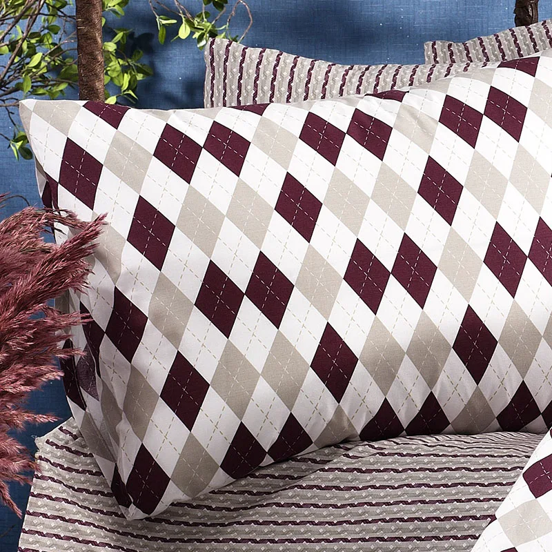 Φανελένια Μαξιλαροθήκη 50X70 Dimcol Diamond 326 Burgundy (50x70)