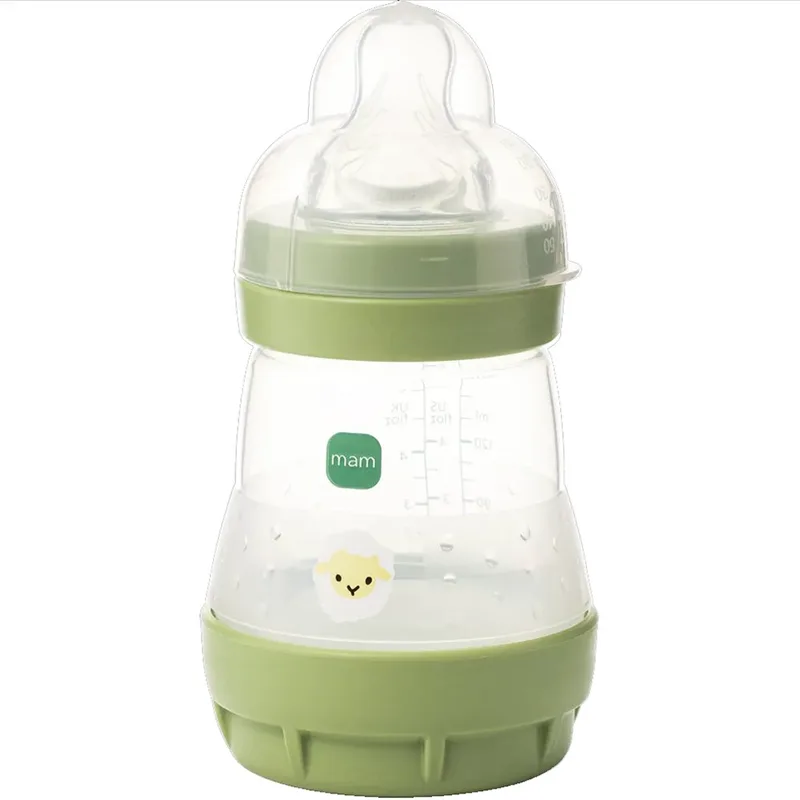Mam Easy Start Anti-Colic Plastic Bootle 0m+ Μπιμπερό Πολυπροπυλενίου με Θηλή Σιλικόνης Αργής Ροής & Σύστημα Κατά των Κολικών, 160ml Κωδ 350SU2c - Πράσινο
