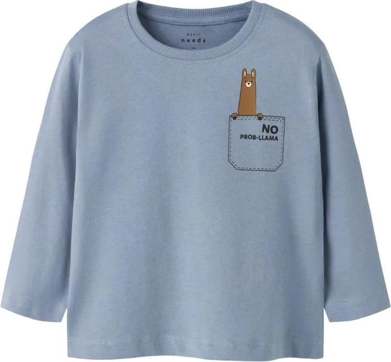ΜΠΛΟΥΖΑ ΜΑΚΡΥΜΑΝΙΚΗ NAME IT NMMVAGNO LIAMA POCKET 13224977 ΜΠΛΕ (92CM)-(18-24 ΜΗΝΩΝ)