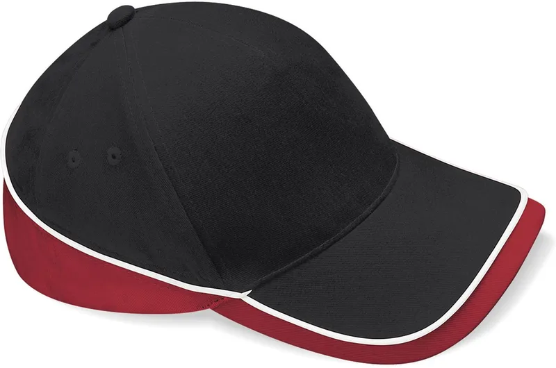 Καπέλο Teamwear Beechfield B171 Black/Classic Red/White