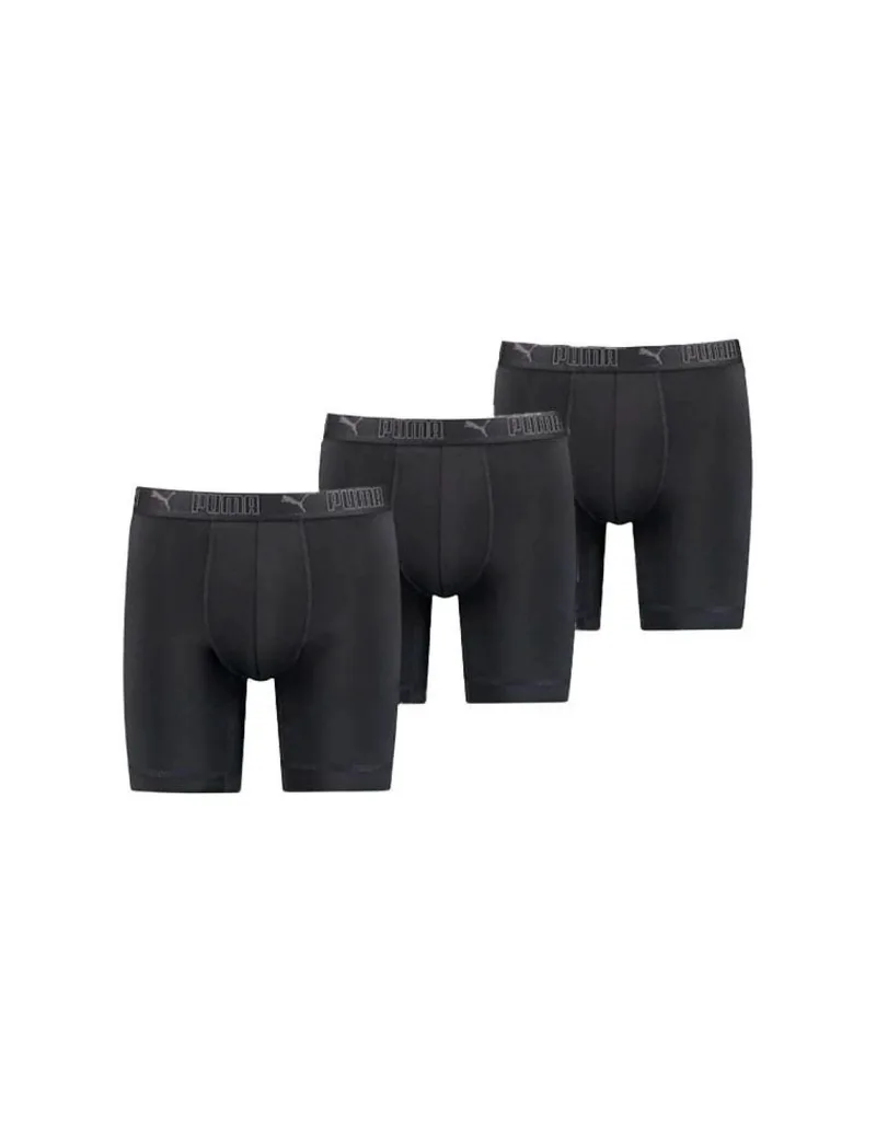 Puma Men's Boxer Briefs Long 3Pack Black Comfortable