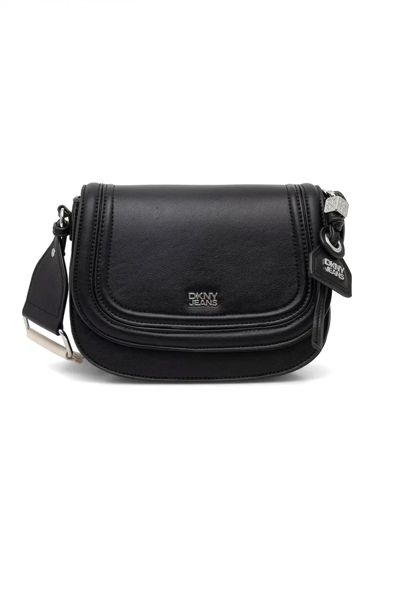 DKNY ΤΣΑΝΤΑ CROSSBODY/ΩΜΟΥ ΝΙΑ LOGO ΜΑΥΡΟ-ΑΣΗΜΙ