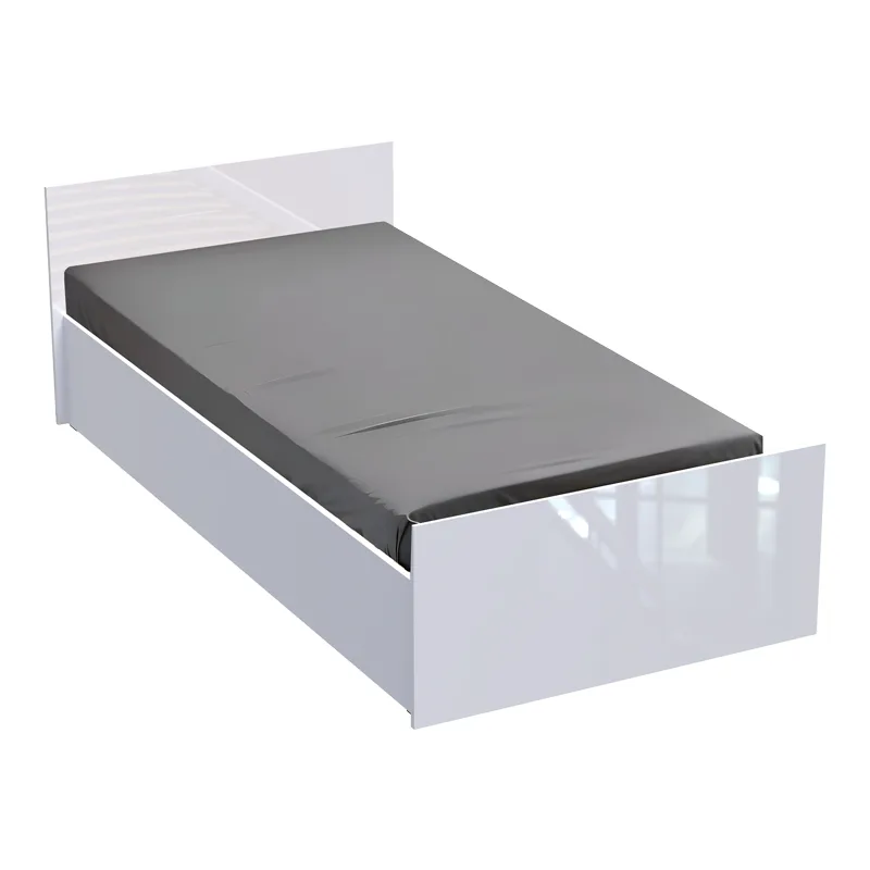 Κρεβάτι μονό Afina pakoworld σε λευκή glossy απόχρωση 90x200εκ - PAKO WORLD - 361-000020