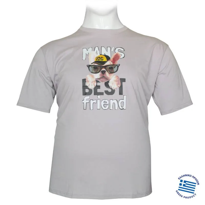 T-shirt μακό pennie "Man's Best Friend",by Leo collection - Light Sepia