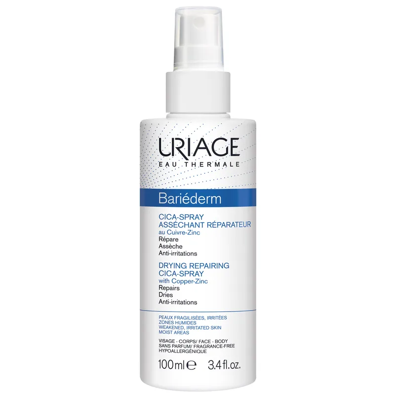 Uriage Bariederm Cica Drying Repairing Spray Σώματος για τις Αποδυναμωμένες & Ερεθισμένες Περιοχές με Υγρασία 100ml