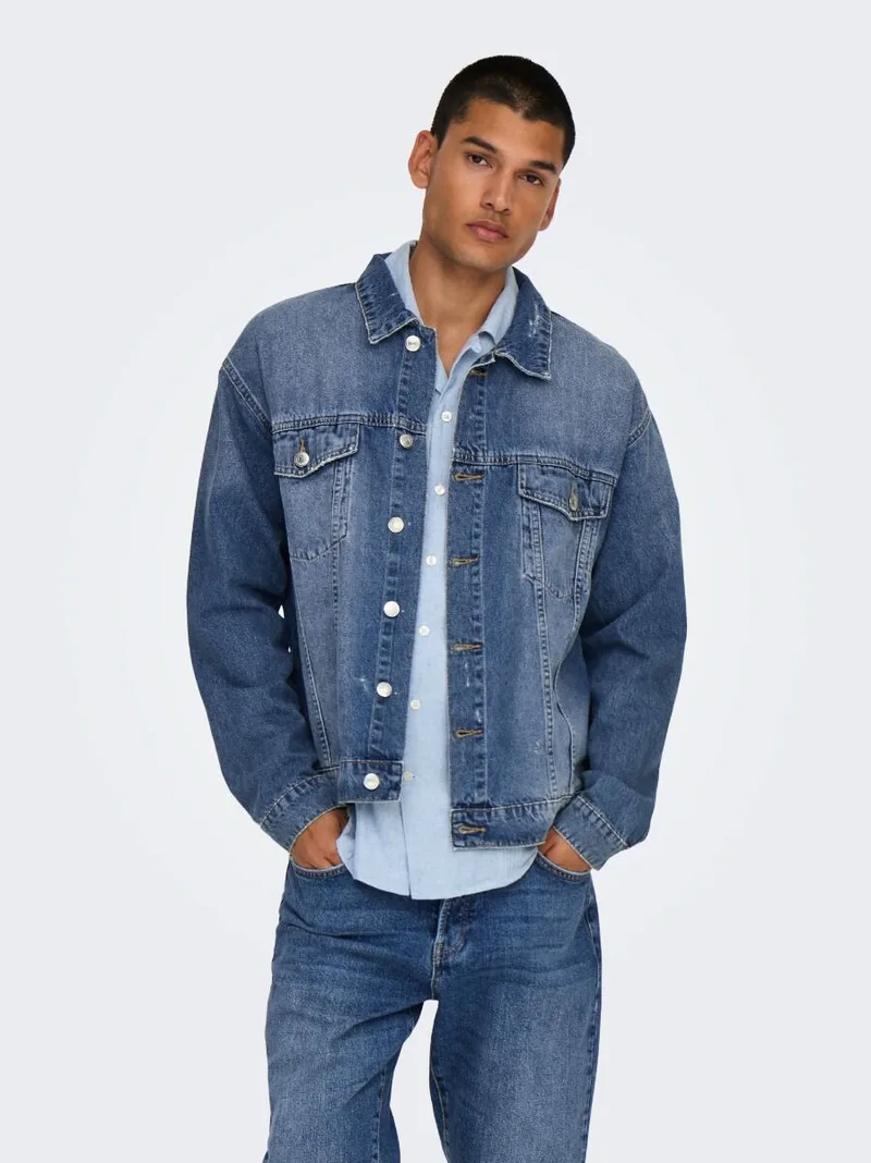 Only and Sons Just Box Tai Denim Jacket 22031183 Ανοιχτό Μπλέ