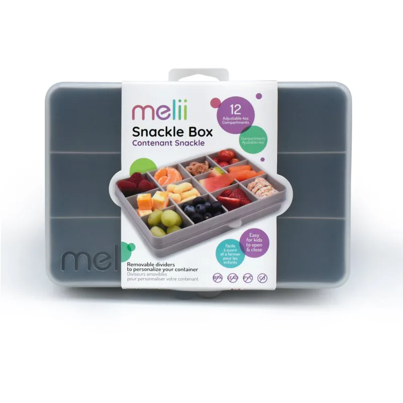 Melii Snackle Box κουτί για σνακ Grey 1368 ml