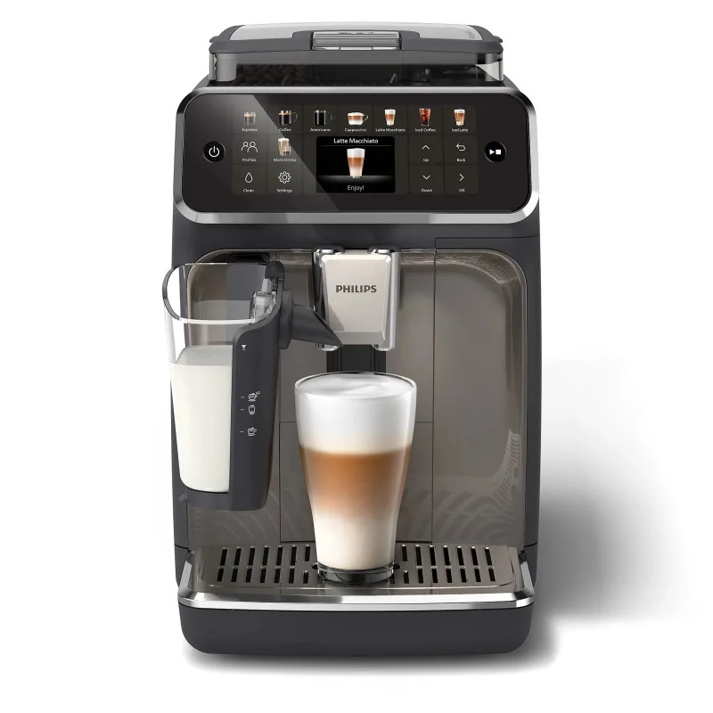 Καφετιέρα Philips EP5549/70 LatteGo, 1500W, 15 bar, 1,8 l, 20 ποτά, Κεραμικός μύλος με 12 επίπεδα, TFT, AquaClean, SilentBrew, AromaExtract, ExtraShot, Μαύρο/Μπεζ