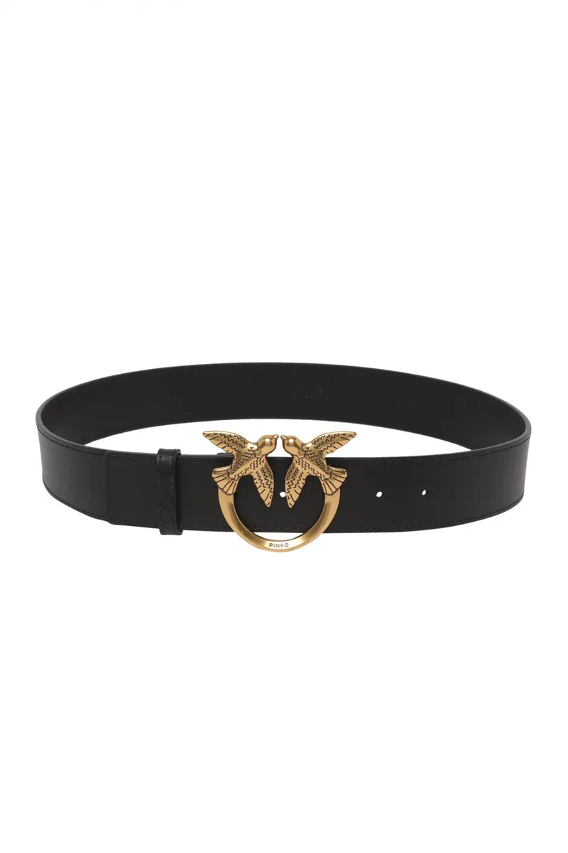 PINKO ΖΩΝΗ LOVE BERRY H4 BELT ΜΑΥΡΟ/ΧΡΥΣΟ