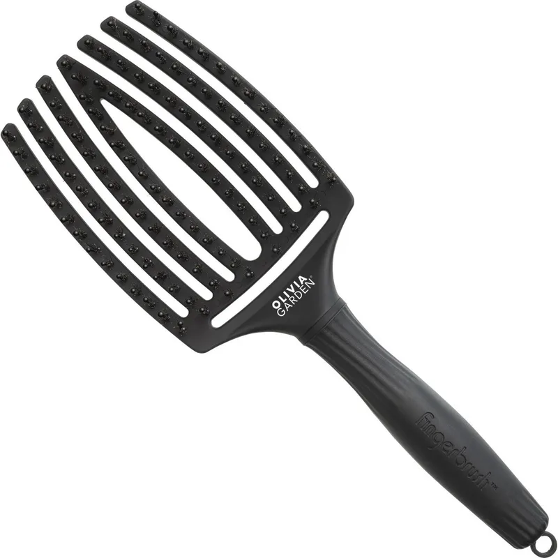Olivia Garden Fingerbrush Combo Hairbrush Large - Black