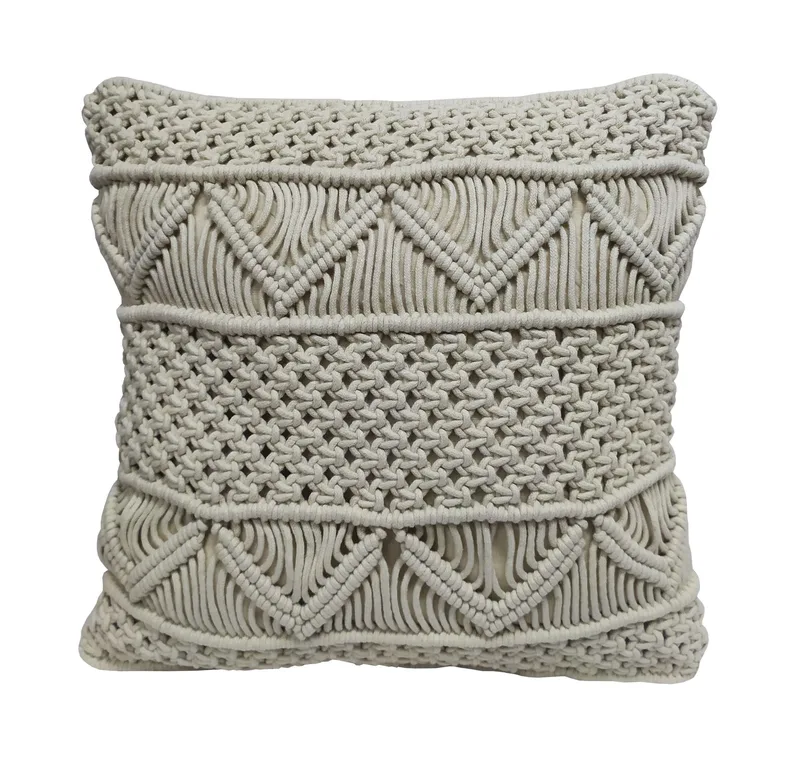 Μαξιλάρι Διακοσμητικό Anesis Macrame 100% Βαμβάκι Natural 40x40