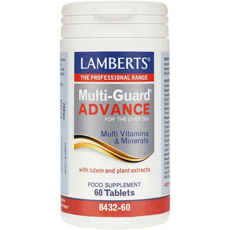 Lamberts Multi-Guard Advance Συμπλήρωμα Διατροφής Πολυβιταμινών, Μετάλλων & Εκχυλίσματος Βοτάνων με Αντιοξειδωτική Δράση για Τόνωση & Ενέργεια για Άτομα από 50 Ετών 60tabs