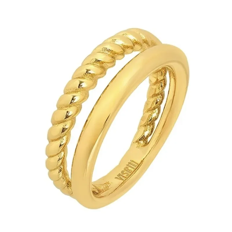 Διπλό δαχτυλίδι Visetti Stainless Steel με σχέδιο 52AP-RG001G 52AP-RG001G Ατσάλι